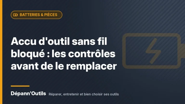 Accu d'outil sans fil bloqué : les contrôles avant de le remplacer