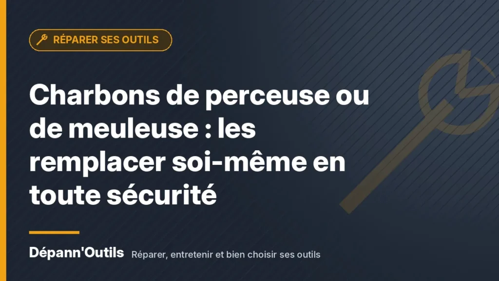 Charbons de perceuse ou de meuleuse : les remplacer soi-même en toute sécurité