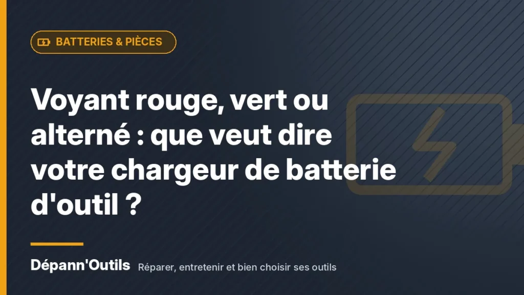 Voyant rouge, vert ou alterné : que veut dire votre chargeur de batterie d'outil ?