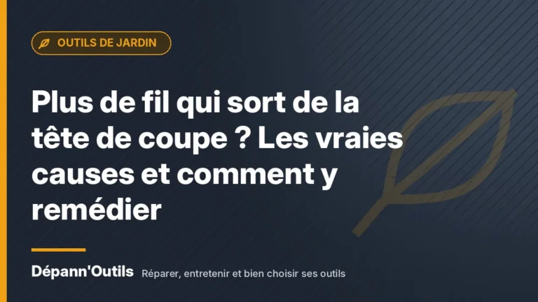 Plus de fil qui sort de la tête de coupe ? Les vraies causes et comment y remédier