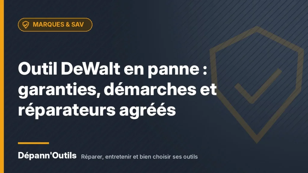 Outil DeWalt en panne : garanties, démarches et réparateurs agréés