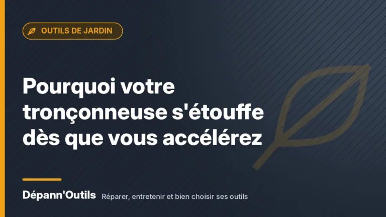 Pourquoi votre tronçonneuse s'étouffe dès que vous accélérez